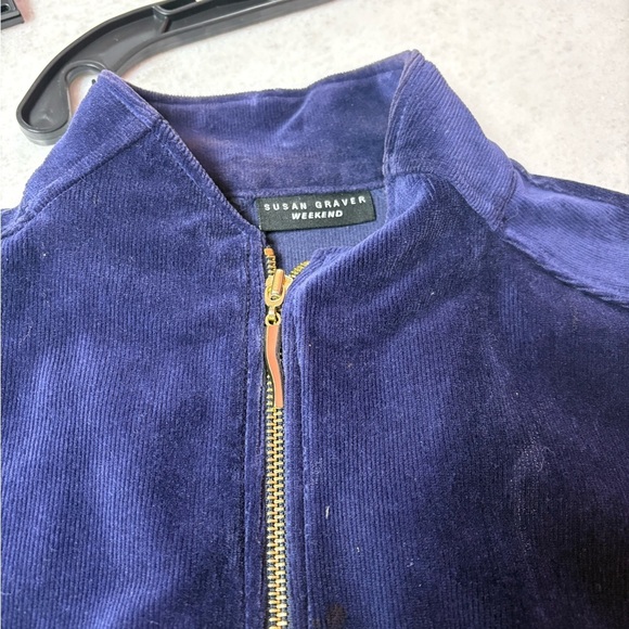 Susan Graver Navy Vest with Gold Accents - Picture 4 of 5